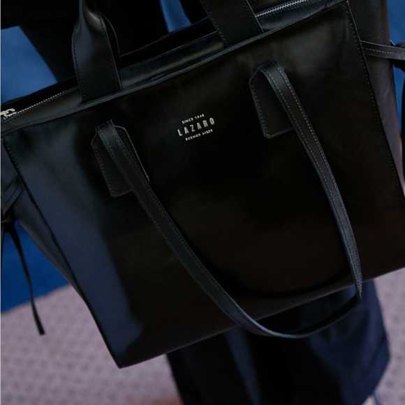Excellent Condition *Lazaro* Brand Argentina Sleek Black Backpack/Tote - Picture 3 of 10